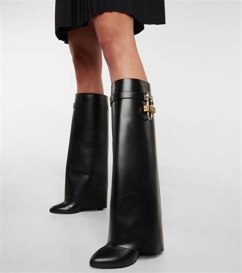 givenchy knee high boots|givenchy shark lock inspired boots.